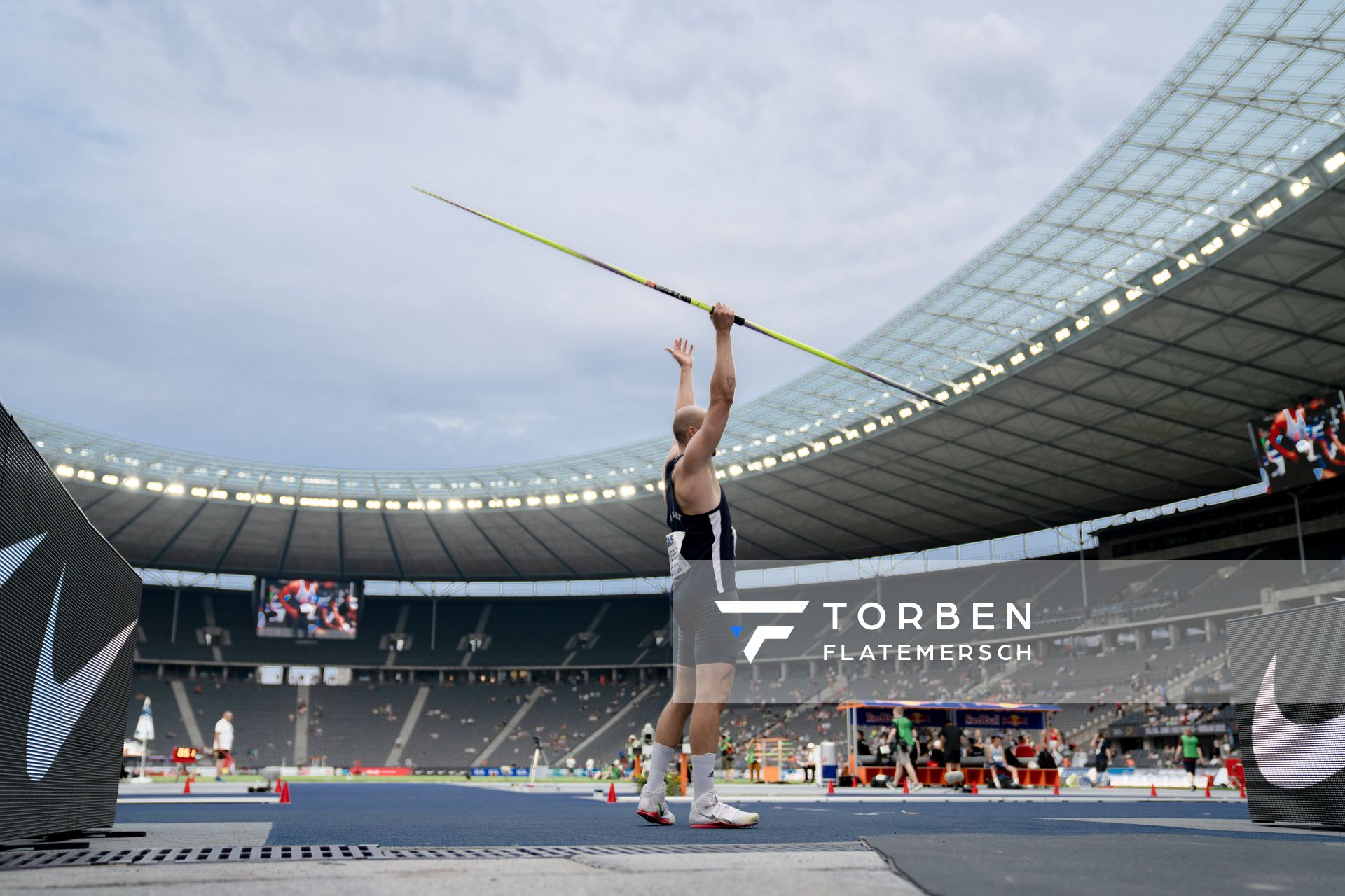 Julian Weber (USC Mainz) beim Speerwurf waehrend der deutschen Leichtathletik-Meisterschaften im Olympiastadion am 25.06.2022 in Berlin